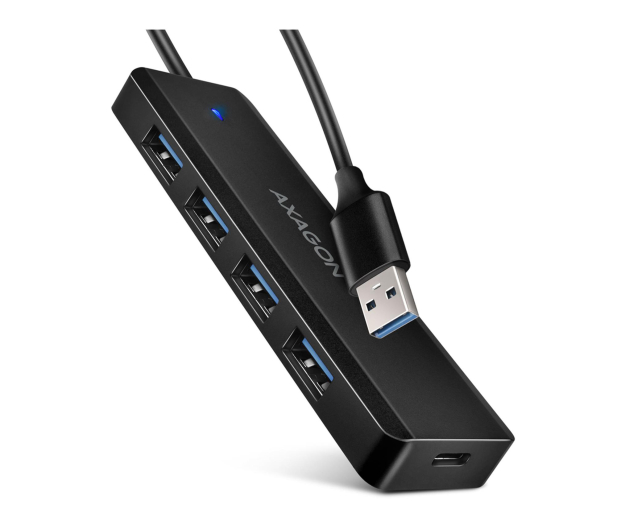AXAGON HUE-C1A, 4x USB 5Gbps TRAVEL hub, USB-C, USB-A - 1353426 - zdjęcie